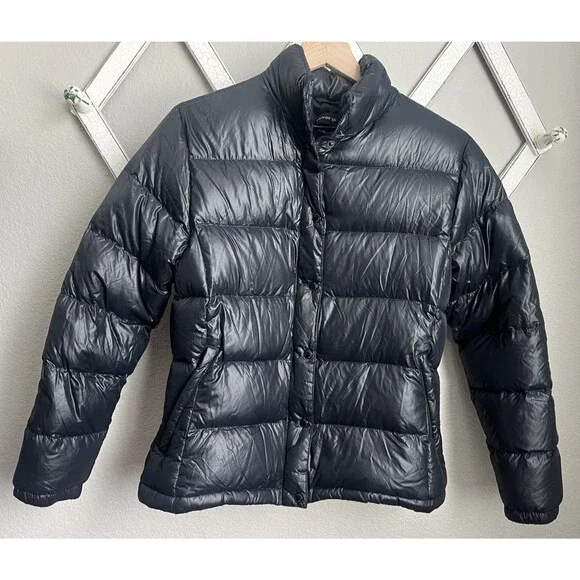Lands' End Women's M 10/12 Down Puffer Jacket - Black - Picture 1 of 7